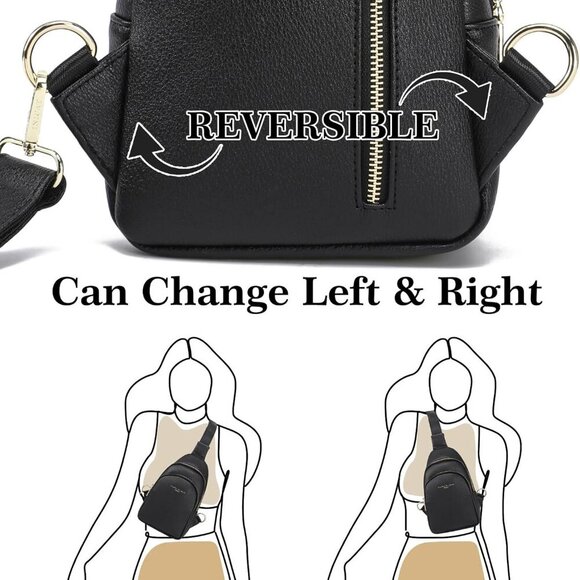 INICAT Small Sling Bag Crossbody Vegan Leather Fanny Packs for Women Fashionable - Picture 7 of 8